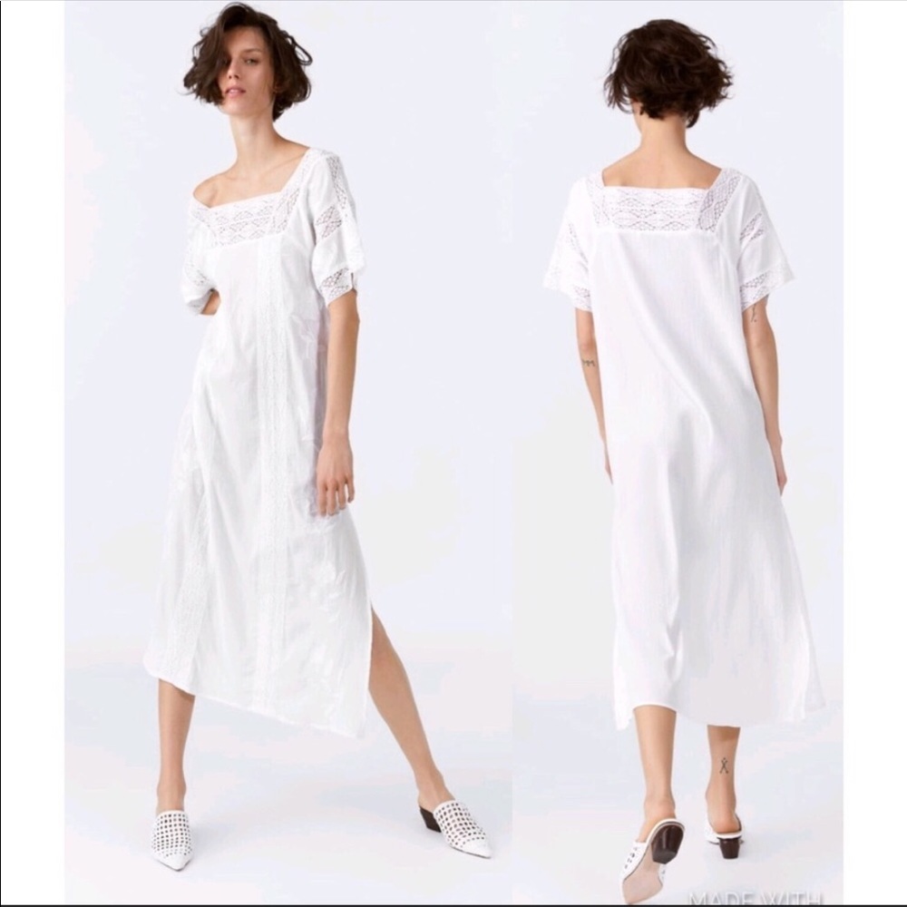❤️❤️NWT ZARA EMBROIDERED LACE TRIM DRESS
